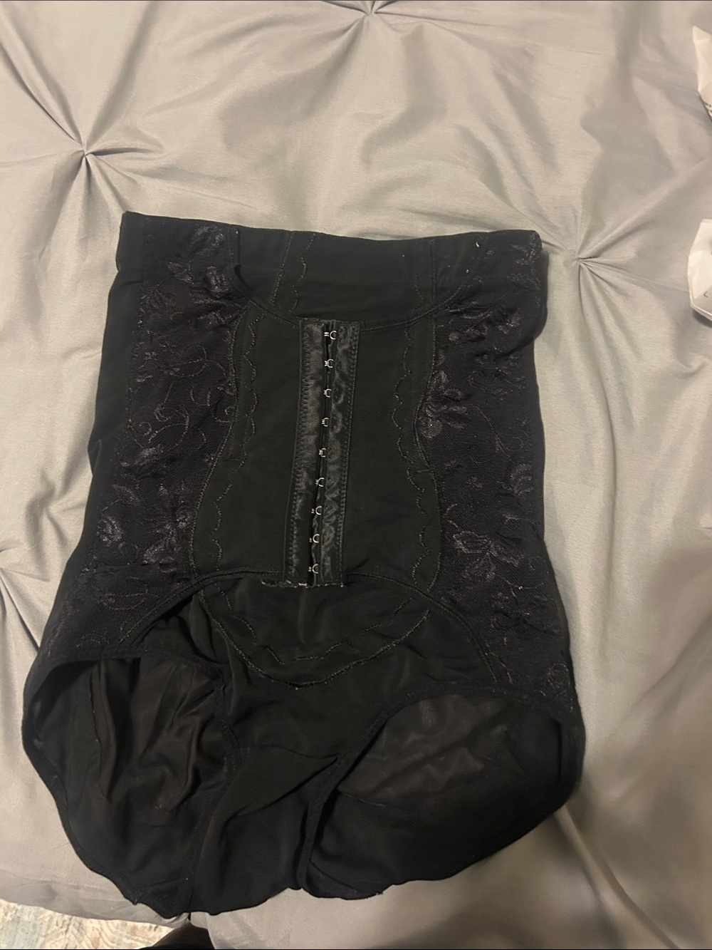Black High-Waist Shaping Brief with Front Hook Closure - Women’s Intimates
